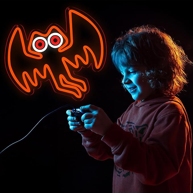 Mothman Neon Signs for Wall Decor，Led Neon Light for Bedroom Office Party，Christmas Gifts for Children