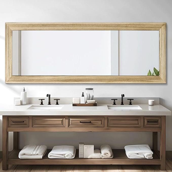 AAZZKANG Full Length Door Mirror Wooden Frame Large Mirrors for Wall 65"x22" Rectangular for Bedroom Living Room Bathroom Dressing Room Entryway
