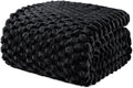 Exclusivo Mezcla Fleece Twin Blanket for Bed, Extra Large Fuzzy Black Bed Blankets, Soft Cozy Plush Sofa Throws for All Seasons, 60x80 Inches