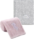 CREVENT 2Pcs 30''X40'' Cute Cozy Fluffy Warm Baby Blankets for Infants Toddlers' Bedding Crib Cot Stroller - Grey Cloud + Cat