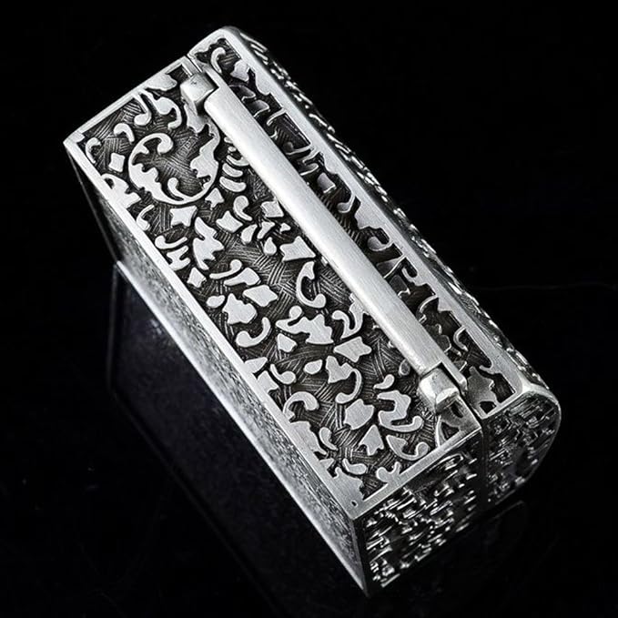 Vintage Metal Jewelry Box Small Trinket Storage Organizer Box Chest Ring Case for Girls Women, Tin Color, Small