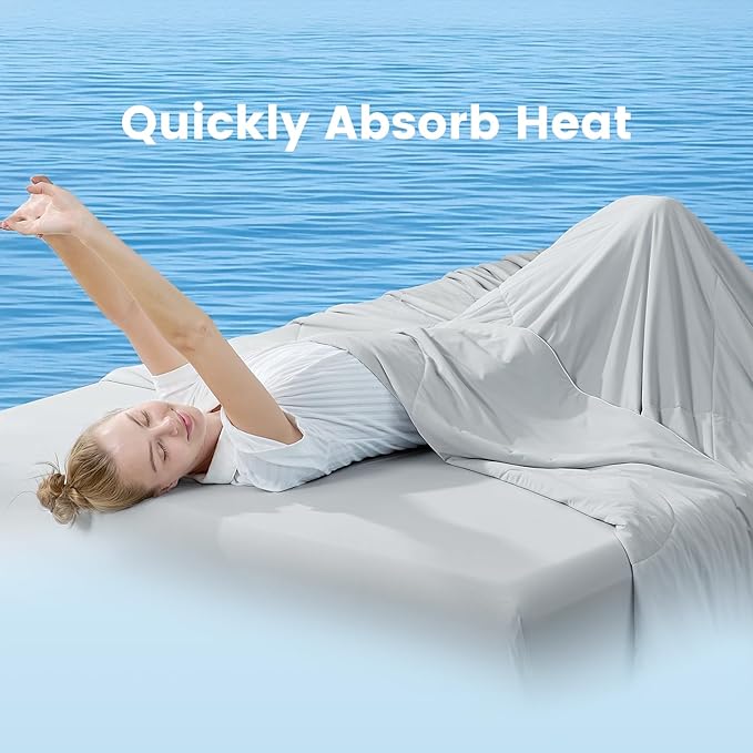 Cozy Bliss Cooling Comforter Queen Size, Cooling Blankets for Hot Sleepers and Night Sweats, Gray Summer Comforter for Queen Size Bed, Breathable Soft Lightweight Silk Smooth