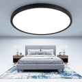 16.5 Inch Large Flush Mount Ceiling Light Fixtures, 4200 Lumens 32W Ceiling Lamp, 2700K-6500K Selectable & Dimmable, 0.86 Inch Extremely Thin Black Modern Flat LED Ceiling Lights for Bathroom, 1 Pack