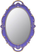 Vintage Small Mirror 14.5 x 10 Inch Oval Purple Wall Mirror