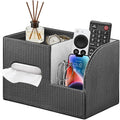 Fanousy Modern PU Leather Cube Tissue Box Cover with Storage Tray, Multifunctional Remote Control Holder & Facial Tissue Dispenser Organizer for Nightstand, Bathroom, Bedroom, Office & Home Decor