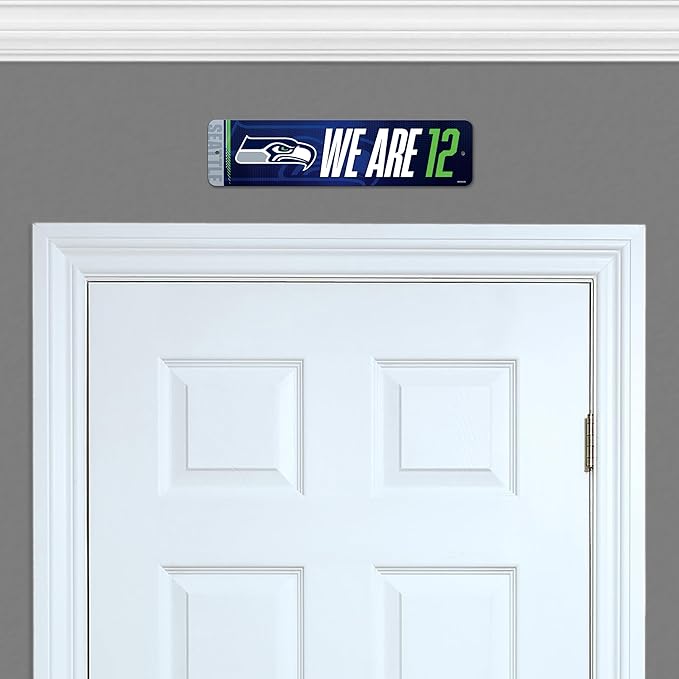 Rico Industries NFL Football Metal Street Sign 4" x 15" Home Décor - Bedroom - Office