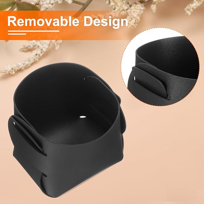 uxcell Valet Tray Organizer, PU Leather Desktop Storage Organizer Box Tray Entryway Table Bedside Nightstand Catchall Vanity Tray for Jewelry Key Coin Watch Wallet (Black)