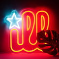 Pugna Baseball Merch Neon Signs for Wall Decor Sports Team Neon Lights for Bedroom Led Business Signs Suitable for Man Cave Bar Pub Restaurant Christmas Gift Art