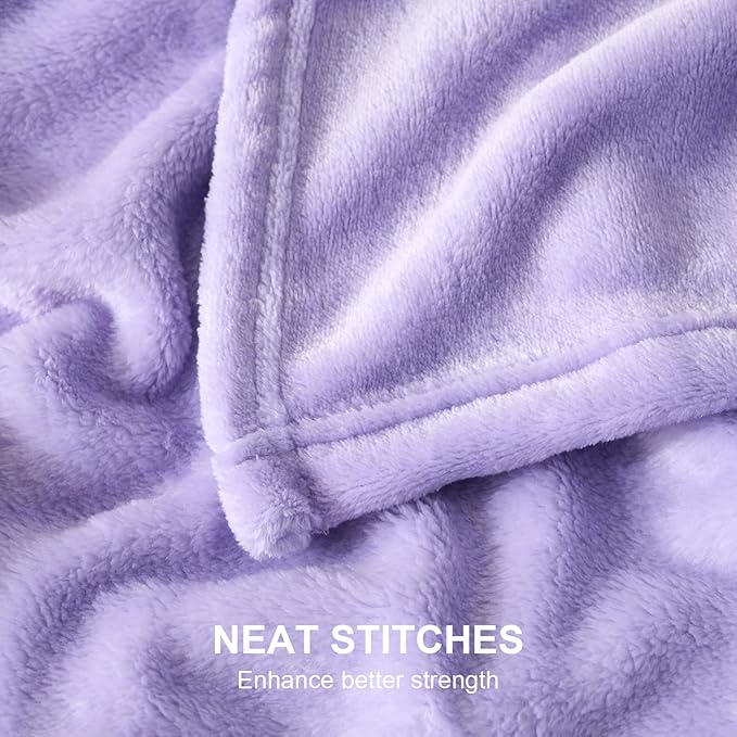 Hansleep Fleece Lilac Full Blanket, Super Soft Flannel Fuzzy Plush Cozy Blanket for All Seasons, Lilac, Full 84x90 Inches