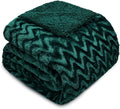 Whale Flotilla Faux Fur Sherpa Twin Size Blanket for Bed, Cozy Reversible Fuzzy Fluffy Plush Blankets for All Season, Warm and Soft, 60x80 Inch, Emerald Green