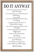 comurdyo Do It Anyway Wall Decor 24"x16" Mother Theresa Quotes Inspirational Sign Bible Verse Christian Motivational Modern Bedroom Vintage Wood Framed Farmhouse Wall Hanging Art (Wood)