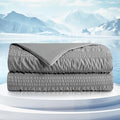Cozy Bliss Seersucker Cooling Comforter Twin Size, Q-Max 0.45 Reversible Lightweight Cooling Throw Blanket, Breathable Silk Smooth Summer Bedding Quilt for Hot Sleepers Night Sweats Dark Grey