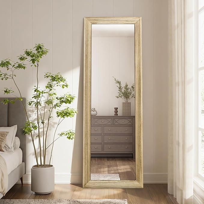 AAZZKANG Full Length Door Mirror Wooden Frame Large Mirrors for Wall 65"x22" Rectangular for Bedroom Living Room Bathroom Dressing Room Entryway