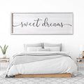 Sweet Dreams Decorative Rustic Sign & Plaque Framed Wall Art for Couples, 40''×15'' Farmhouse Wooden Horizontal Sweet Dreams Wall Decor Above Bed, Vintage Cottagecore Wedding Gift for Living Room