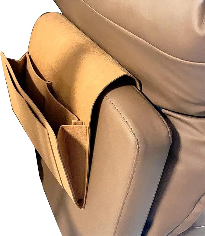 Bedside Caddy,Felt Bed Side Caddy Organizer With 5 Pockets For Remote,Bed Pockets Bedside Storage Can Hold Tablet Magazine Book Phone And Fruit,For Bed,Sofa,Desk (beige)
