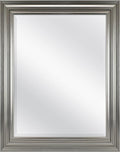 MCS Ezra 22.66x28.66 Large Wall Mirror, Brushed Nickel & Beveled Detail Mirror, Vertical & Horizontal Wall Hanging Mirror for Bathroom, Bedroom & Livingroom