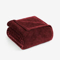 Casa Platino Fleece Blanket Queen Size – 300 GSM Dark Red Fleece Throw for Bed or Couch – Soft Cozy Warm Winter Blanket for Bed, Fuzzy Plush Elegant for Men & Women - 90x90 Inch