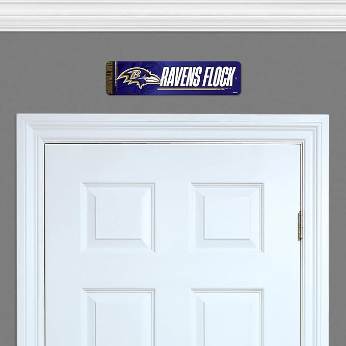 Rico Industries NFL Football Metal Street Sign 4" x 15" Home Décor - Bedroom - Office