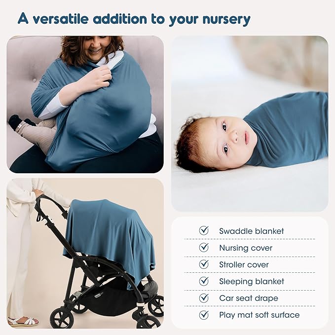 GRSSDER 2 Pack Newborn Swaddle Blanket, Ultra Soft Stretchy Jersey Knit Extra Large Size 33 x 44 Receiving Blankets for Easy Swaddling Baby Snug and Cozy