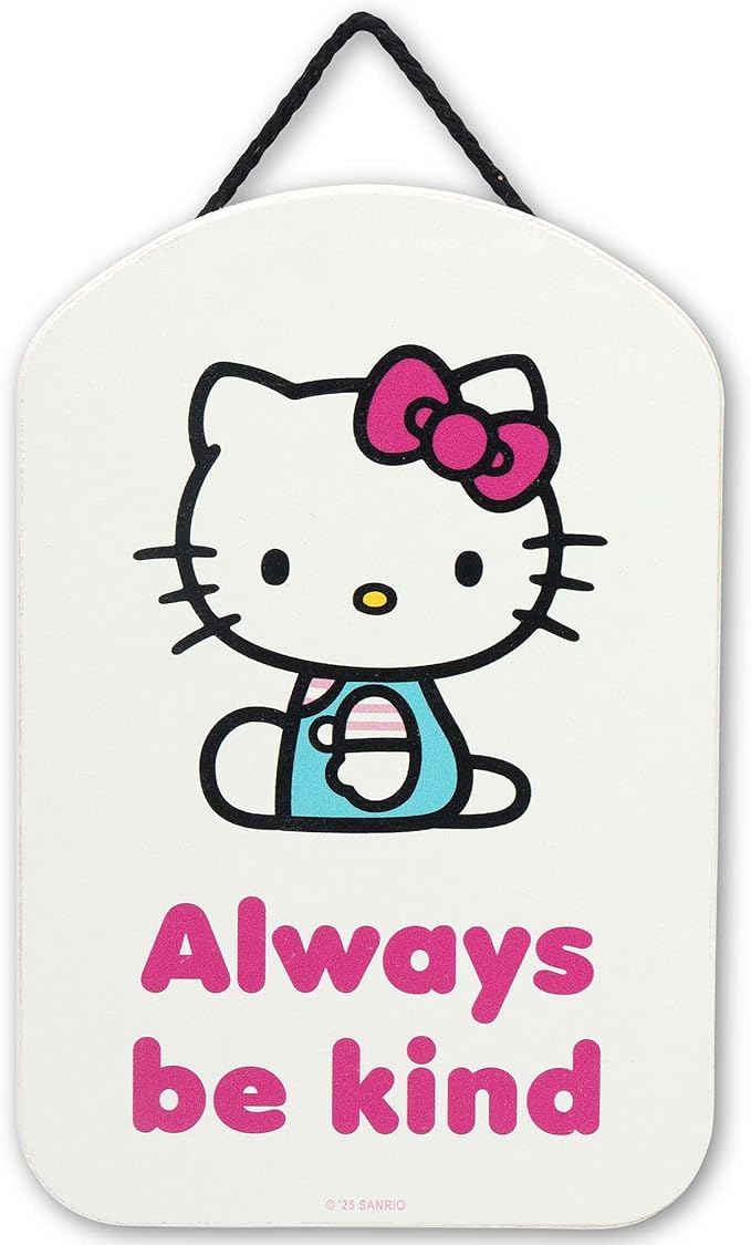 Hello Kitty Always Be Kind Hanging Wood Wall Decor - Adorable Hello Kitty Sign for Bedroom or Classroom