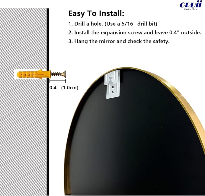 Gold Circle Mirror, 20 inch Gold Round Mirror, Circular Wall Mirrors Metal Frame, Round Wall Mirrors for Living Room, Bedroom, Bathroom, Hallway, Rustic, Vanity.