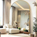 Full Length Floor Mirror, 91x46 Inch Oversized Arched Standing Mirror in Gold for Bedroom, Living Room, Dressing Room - Elegant Freestanding Leaning Mirror Decor