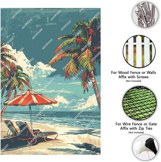snowsun Seaside Resort Retro Metal Signs Aluminum Sign Room Decor Retro Beach Bedroom Surfboard Beach 8X12 Inch Surf Vintage Tin Sign