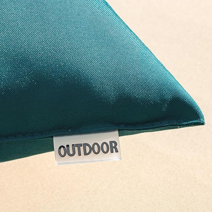 MIULEE Pack of 2 Decorative Outdoor Waterproof Pillow Covers Square Garden Cushion Sham Throw Pillowcase Shell for Spring Patio Tent Couch 18x18 Inch Teal Blue