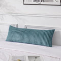 UGASA 14x36 Inch Pillow Cover Pack of 1 Soft Boho Stripe Corduroy Large Long Rectangle Lumbar Cushion Case Farmhouse Decorative Throw Pilowcase for Bed, Couch, Sofa, Bedroom, Living Room, Blue Grey