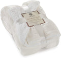 Genteele Sherpa Throw Blanket Super Soft Reversible Ultra Luxurious Plush Blanket, 60 x 80 inches, Ivory/White