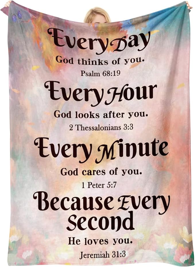 Christian Inspirational Soft Throw Blanket - Faith and Spiritual Gift for Women, Men, Adults, Kids - Personalized Religious 50"x 60" Blanket