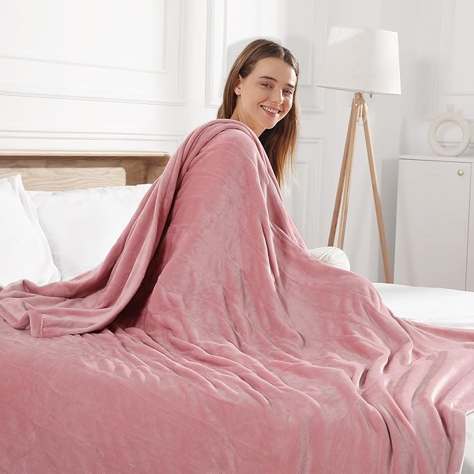 Heated Blanket Full Electric Blanket 72X84in - Fast Heating Blanket for Adults Ultra Soft Flannel Blankets with 5 Heat Levels & 10 Hrs Timer, Machine Washable, Bed Warm Blanket for Winter, Pink