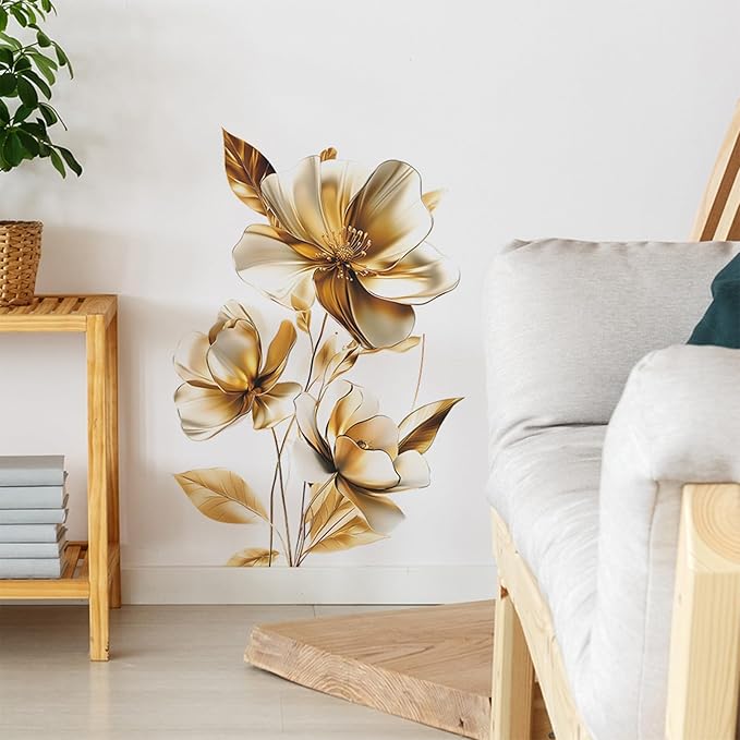 TUOKING Flowers Wall Stickers Decor,Removable Wall Murals Peel and Stick Modern Wall Art Decal Home Decor for Kitchen,Bedroom,Living Room