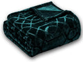 Soft Cozy Fleece Queen Size Blanket, 90x90 Inches – Lightweight Plush Blanket for Bed, Fuzzy 3D Jacquard Design - Forest Green