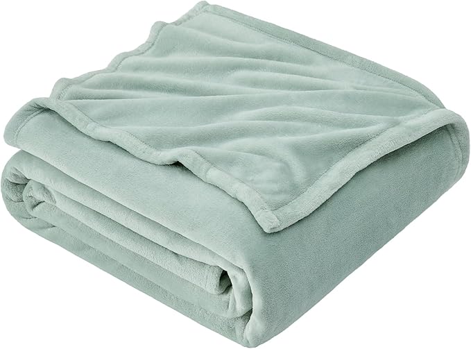 Hansleep Fleece Celadon Throw XL Blanket, Super Soft Flannel Fuzzy Plush Cozy Blanket for All Seasons, Celadon, Throw XL 50x70 Inches