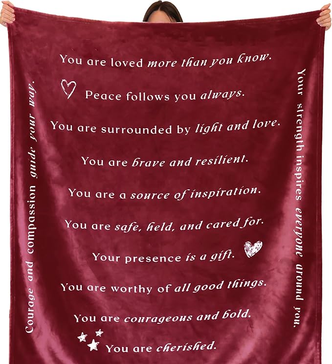 WOLF CREEK BLANKET Super Soft Gift Blanket for Women or Men - Light & Love Compassion - Get Well Soon, Positivity Courage Inspiration Healing Support & Comfort Gift for Mom Friend Sister. Cozy Fleece