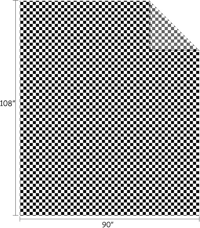 FY FIBER HOUSE Checkered Flannel Fleece Throw Blanket King Size Soft Cozy Checkerboard Grid Print Chessboard Gingham Pattern Blankets for Bed Couch Sofa, 90"x108", Black