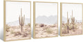 Sonoran Desert Landscape Wall Art Cactus Arizona Canvas Wall Decor Desert Poster Pictures Saguaro Cactus Art Prints Landscape Painting for Home Bedroom 12x16x3 Inch Framed