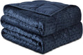 Sivio Weighted Blankets for Adults, Soft Minky Heavy Blanket for Calm Sleeping, Brethable Cooling Weighted Throw Blanket for Men and Women, Navy Blue, 60 x 80in, 15lbs
