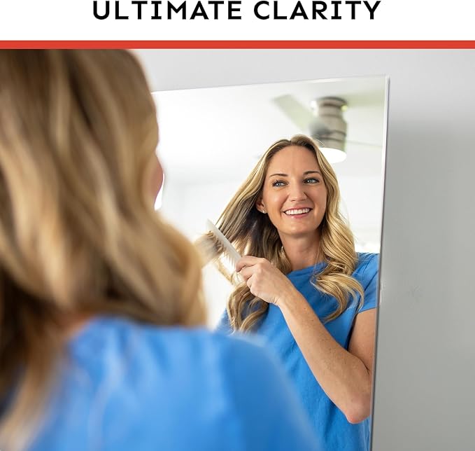 Kosmonia 68x20 Frameless Full Length Silver Coating Mirror w/Distortion Free, HD Reflection &Anti Desilvering, Tempered Glass & Shatter Proof Film Doubling Safety, Easy Setup w/Stand, Wall/Standing
