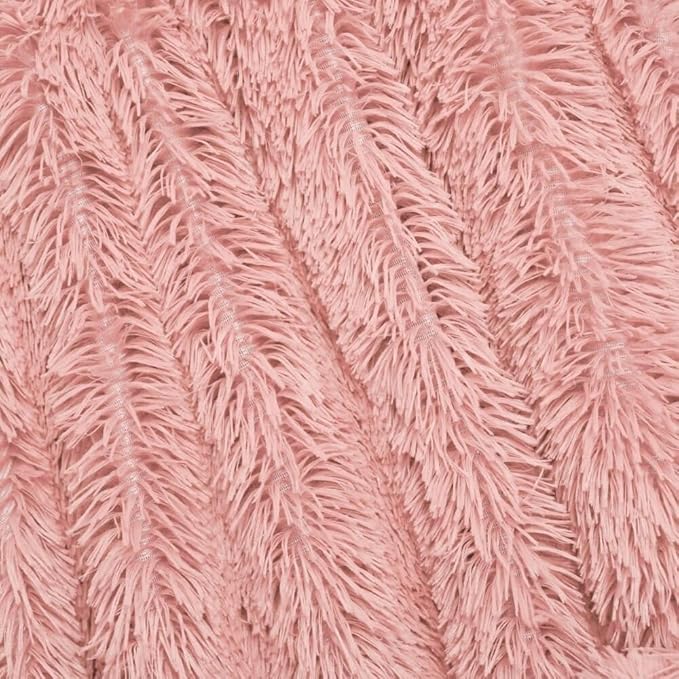 Plush Super Soft Blanket Bedding Sofa Cover Furry Fuzzy Fur Warm Throw Qulit Cozy Couch Blanket for Winter (63"x79", Dirty Pink)