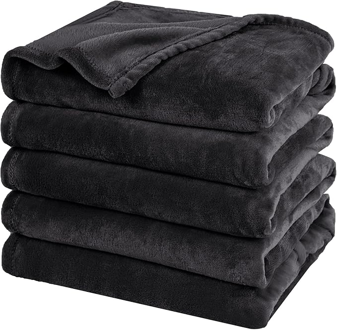 PHF Oversized King Big Fleece Blanket 120"x120", No Shed No Pilling Extra Large Soft Blanket, Giant 10'x 10' Lightweight for Bed, Sofa Travel and Camping, Suitable for All Season, Black