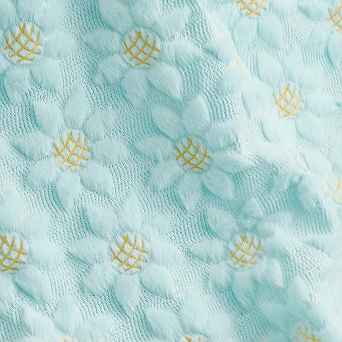 Horaldaily Spring Summer Blanket Throw, Blue Sunflower Soft Fuzzy Plush Faux Fur Cozy Blankets for Couch Sofa Bed Lounging, Ideal Gifts for Kids Adults Wife Self, 60x80