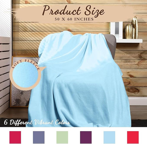 24 Packs Fleece Throw Blanket Soft Warm Lightweight Fleece Blanket Cozy Throw Bulk for Bed Couch Sofa Home Office Wedding Gifts Suitable for Seasons, 50 x 60 Inches(Novel Color)