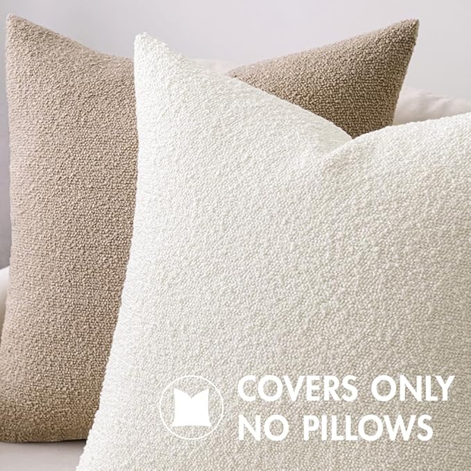 MIULEE Textured Boucle Throw Pillow Cover White Accent Solid Lumbar Pillow Case Decorative Soft Pack of 1 Couch Cushion Chair Sofa Bedroom Livingroom Home Decor,22x14 Inch