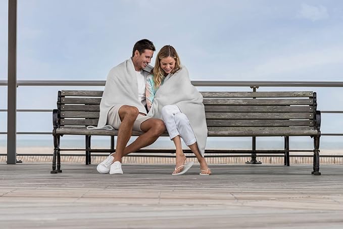 MV Sport Lightweight Sweatshirt Blanket Throw � Warm & Cozy, Breathable Oversized Fleece Knit, Couch, Bed, Travel, Cold Nights, and Outdoors � Soft Light Weight Blanket 54"" x 84"" Marble Heather