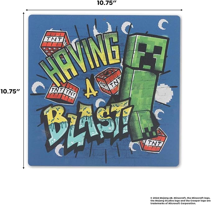 Open Road Brands Minecraft Having a Blast Metal Sign - Fun Minecraft Wall Decor for Game Room or Kids' Bedroom