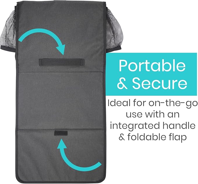 Vive Bedside Caddy - Bed Hanging Organizer - Storage Bag Shelf for College Dorm, Bedroom, Couch, Bunk - 8 Large Pockets with Charger Slots for Men and Women - Slides Under Mattress - Handle for Travel