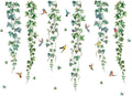 HLNIUC Nature Themed Wall Decal 35PCS Vine and Bird Self Stick Room Sticker Colourful Humming Bird Sticky Wall Decals Spring Day Wall Stickers Peel and Stick Natural Art Decal for Living Room
