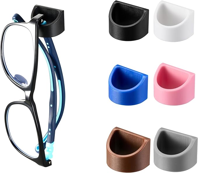 Sunglass Organizer 6 Pack, Glasses Holder & Eyeglass Holder for Eyewear, Sunglasses, Reading Glasses. Sunglass Holder for Home, Office, Car, Driver, Workshop. Glasses Accessories (Colors)